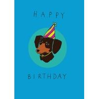dog hat birthday card ss1007