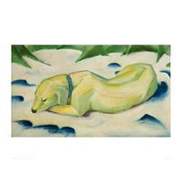 Dog lying in the snow By Franz Marc