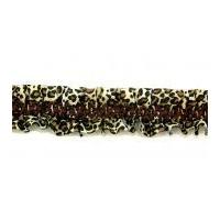 Double Sided Leopard Animal Print Frilled Stretch Trimming