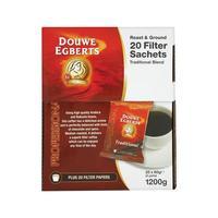 douwe egberts professional filter blend coffee sachets 60g pack of 20  ...