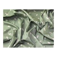 Dog Print Cotton Poplin Dress Fabric Sage Green