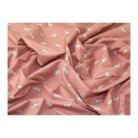 Dog Print Cotton Poplin Dress Fabric Dusky Pink