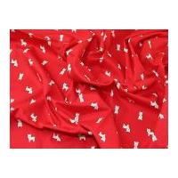 Dog Print Cotton Poplin Dress Fabric Red