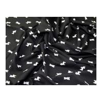 Dog Print Cotton Poplin Dress Fabric Black