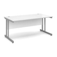 Dove Cantilever Straight Desk 1600mm White