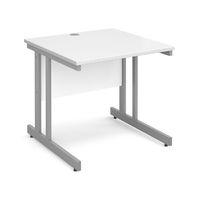 Dove Cantilever Straight Desk 800mm White