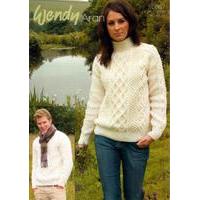 Double Cable Sweater in Wendy Aran with Wool (5587)