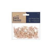 DoCrafts Bare Basics Mini Wooden Pegs Natural