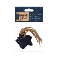 DoCrafts Star Denim Fabric Tags Denim Blue