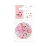 DoCrafts Wild Rose Polka Dot Round Buttons Pink