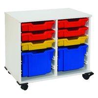 double bay tray unit no doors shallow red