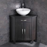 double door ohio wenge oak corner vanity with arezzo sink