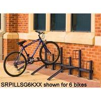 Double Side Pillar Bike Rack for 12 Bikes with alternate ramps
