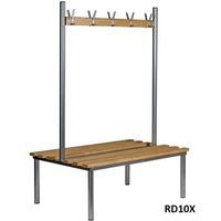 Double Sided Club Duo Changing Room Bench 1.0m w x 800mm x 1.75m h