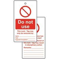 do not use lockout tags pack of 10