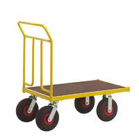 double ended large platform truck with rubber wheels