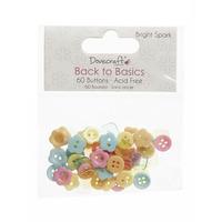 Dovecraft Back to Basics Bright Spark Buttons 60pk