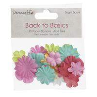 Dovecraft Back to Basics Paper Blossoms Assorted Colours, Designs and Sizes 30pk