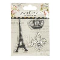 dovecraft sweet paris clear stamps 3pk