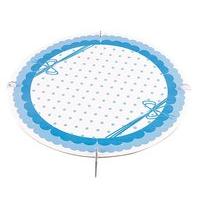 dots blue cake stand single round