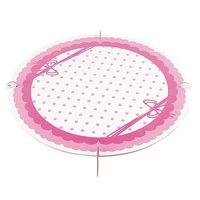 dots pink cake stand single round