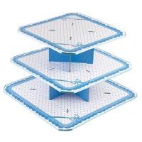 dots blue cake stand 3 tiers large