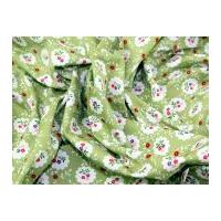 Dotty Floral Print Cotton Poplin Fabric Green