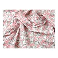 Dogs Print Polycotton Dress Fabric Pink