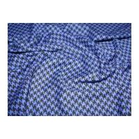 Dogtooth Ponte Roma Stretch Jersey Dress Fabric Royal Blue