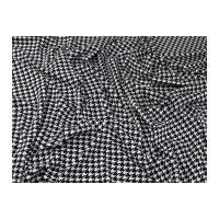 Dogtooth Print Stretch Ponte Roma Jersey Knit Dress Fabric Black & White