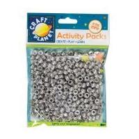 DoCrafts Large Hole Pony Crow Beads Metallic Silver