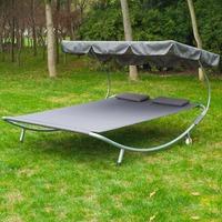 double hammock sun lounger in grey