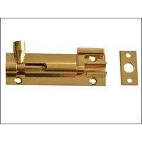 Door Bolt Necked - Brass 75mm (3in)