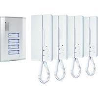 Door intercom Corded Complete kit Smartwares 10.007.49 4 flat building Aluminium , White
