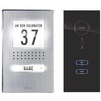 Door intercom Corded Complete kit m-e modern-electronics ADV 111 SS Detached Stainless steel, Black