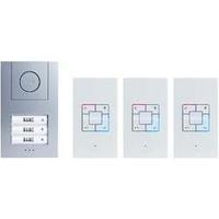 Door intercom Corded Complete kit m-e modern-electronics Vistus AD 4030 3 flat building Silver, White