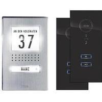 Door intercom Corded Complete kit m-e modern-electronics ADV 112 SS Detached Stainless steel, Black