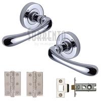 donna round rose internal door pack polished chrome