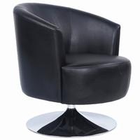 Dolce Faux Leather Swivel Accent Chair Black