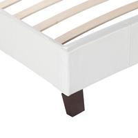 dorset deluxe leather bedstead small double white