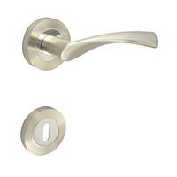 Door Lever, Handleset, Door handle with Key Hole Escutchoen Color Brush Nickle and Chrome