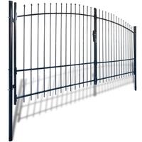 double door fence gate with spear top 13 x 7