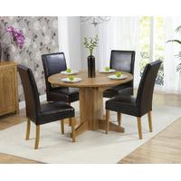 dorchester 120cm solid oak round extending dining table with normandy  ...