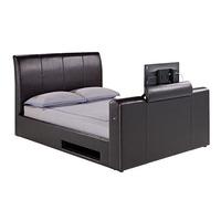 Dominic Super King Size TV Bed In Brown Faux Leather