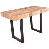 doors reclaimed wooden and metal dining table with abstract top and me ...