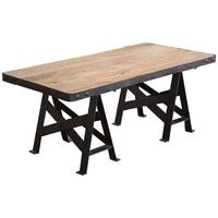 Doors Reclaimed Wooden and Metal Coffee Table with Cross Detail Legs