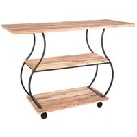 Doors Reclaimed Wooden and Metal Curved Open Shelf Unit
