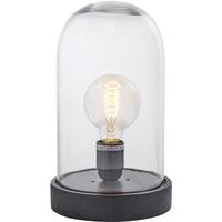 Dome Small Black Lamp with Wooden Base