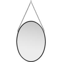 Downtown Black Oval Mirror