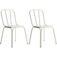 Downtown White Iron Chair (Pair)